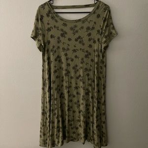 Forever 21 Olive Floral Dress